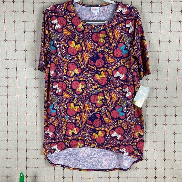 Lularoe X Disney Minnie Mouse Irma Hi Lo Hem Top Size Small Tunic New - Picture 2 of 6